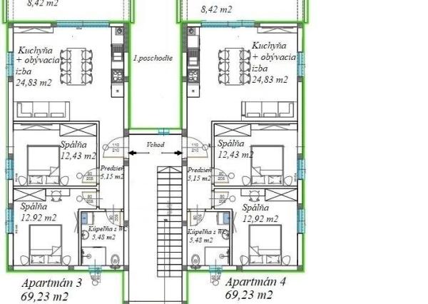 PREDAJ – 6 moderných apartmánov, projekt 