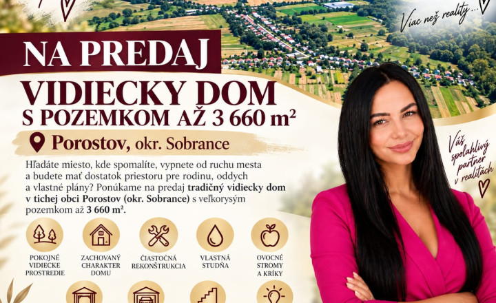 PREDAJ - Vidiecky dom s pozemkom - POROSTOV okr. Sobrance - fotografia 1